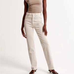 Abercrombie & Fitch High Rise Cream Jeans